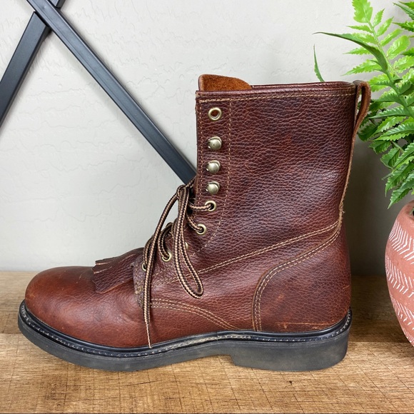 SOLD Rhino Leather Western Style Work Boots - Picture 5 of 16